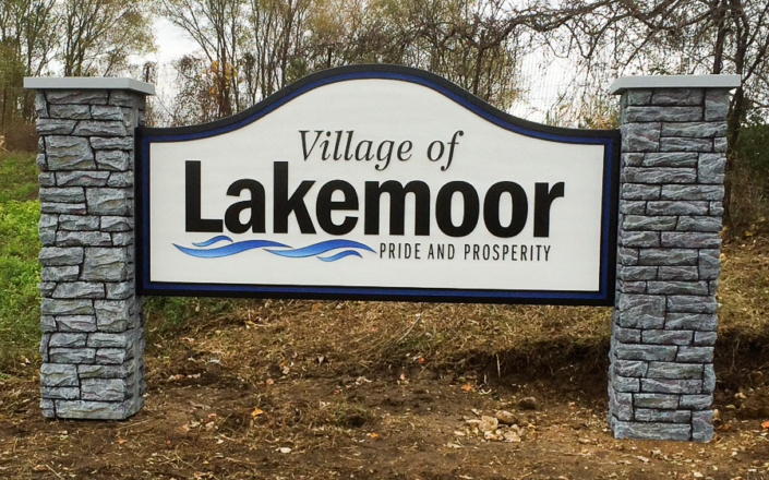 Village of Lakemoor Sandblasted Sign