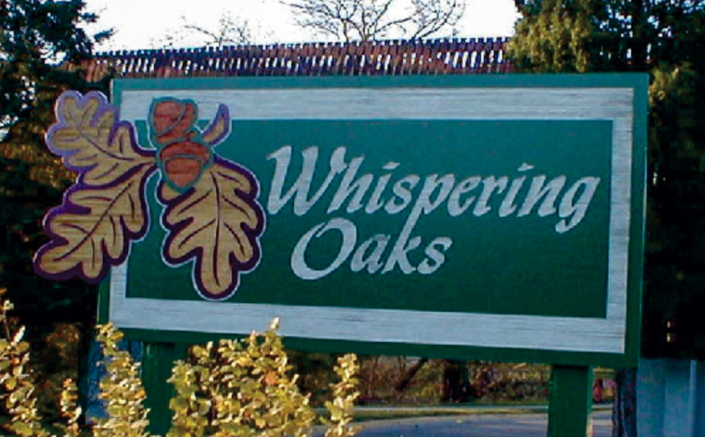 Whispering Oaks Sandblasted Sign