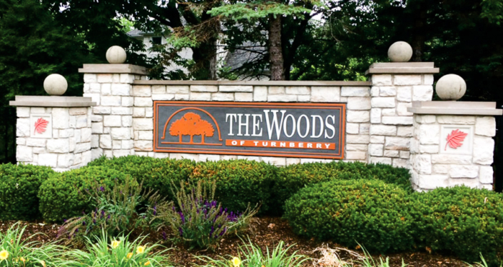 The Woods of Turnberry Sandblasted Sign