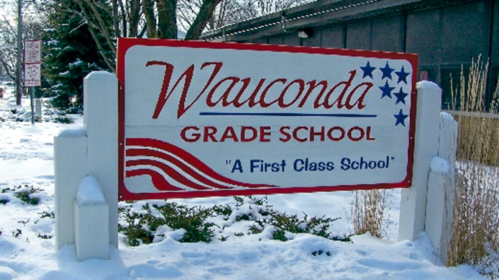 Wauconda Grade School Sandblasted Sign