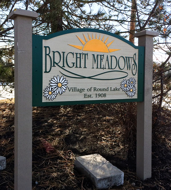 Bright Meadows Sandblasted Sign