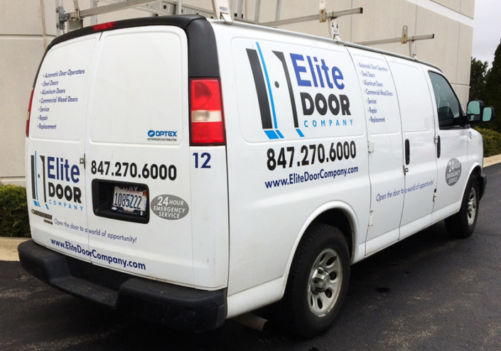 Elite Door Truck Lettering
